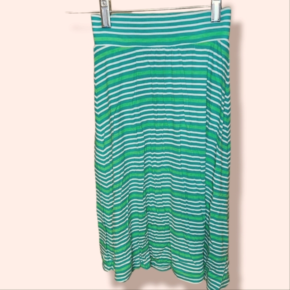 Green Cherokee Long Striped Skirt 4-5 Green and White  … - Picture 2 of 4